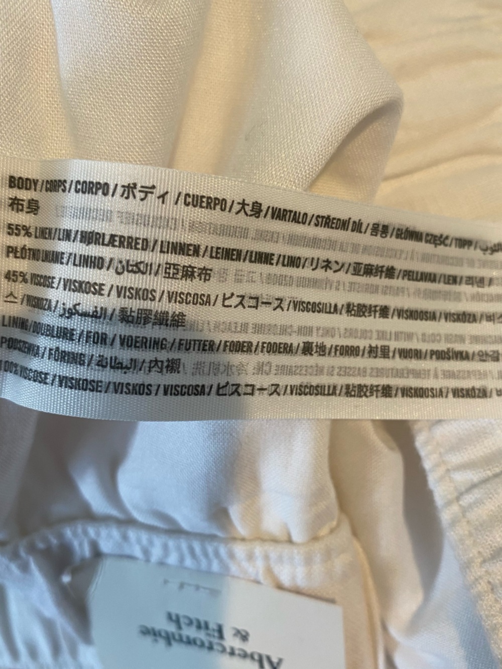 New Abercrombie & Fitch Ultra High Waist White pull on Linen Shorts SZ xl - Picture 7 of 7